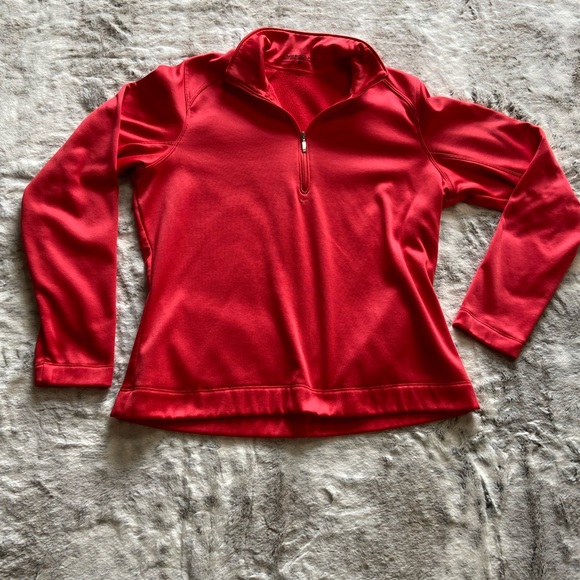 Nike Golf Pro Performance Therma Fit 1/4 Zippered Red Pullover Woman’s Medium - Picture 2 of 5